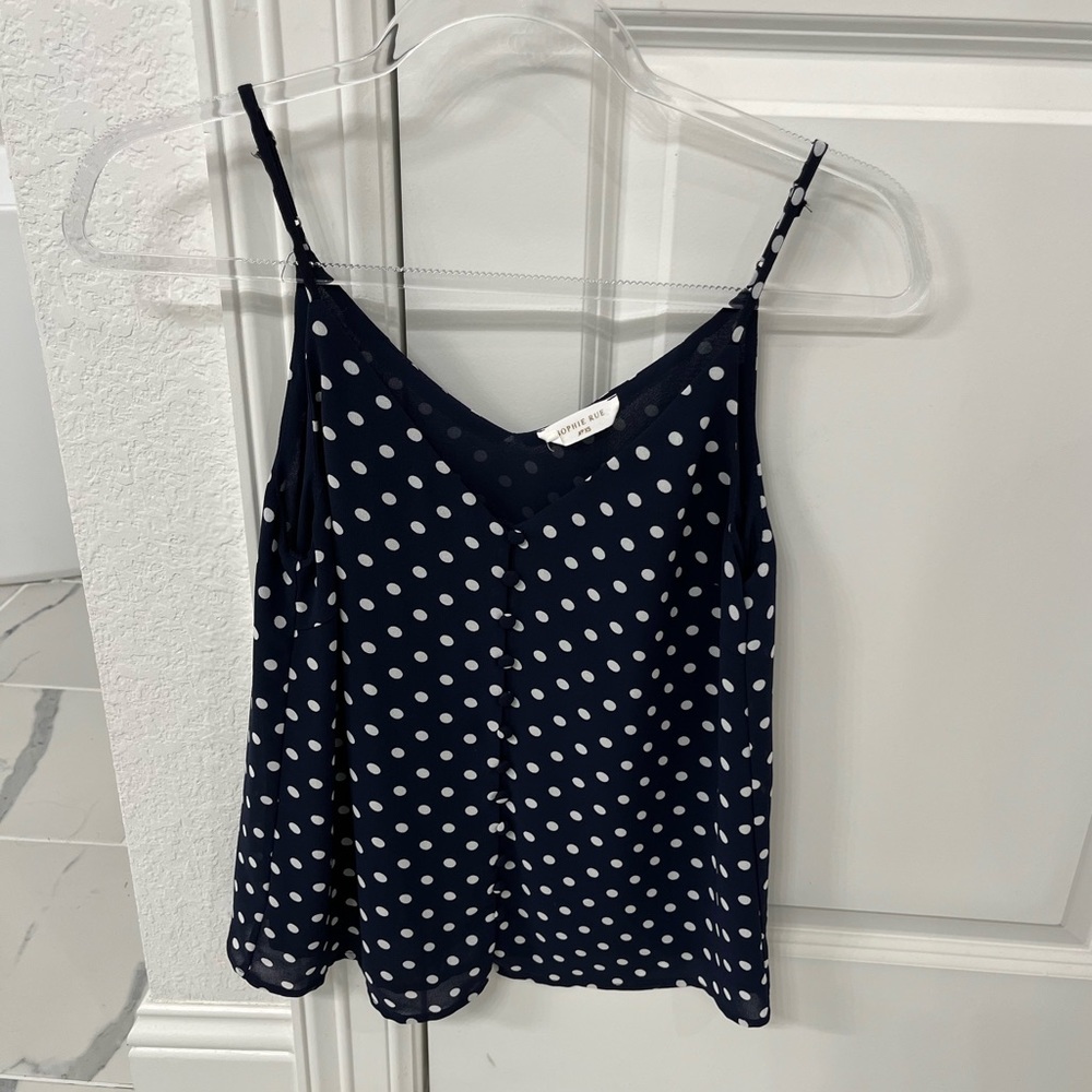 Navy Blue Polka Dot Tank